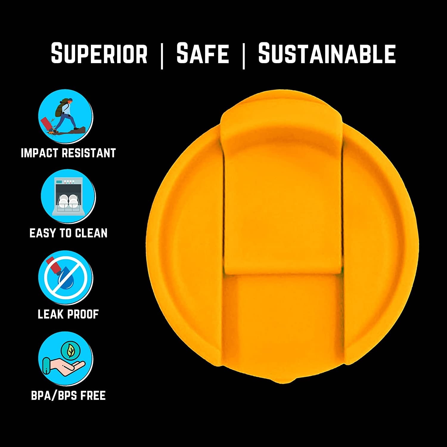 NuRich Hydro Wide Mouth Flip and Sip Replacement Coffee Lid or Cap Accessories Compatible with Hydroflask, Nalgene, and Many More Top Water Bottle Brands Sizes 12 16 18 20 32 40 64 Ounce - TV5Z