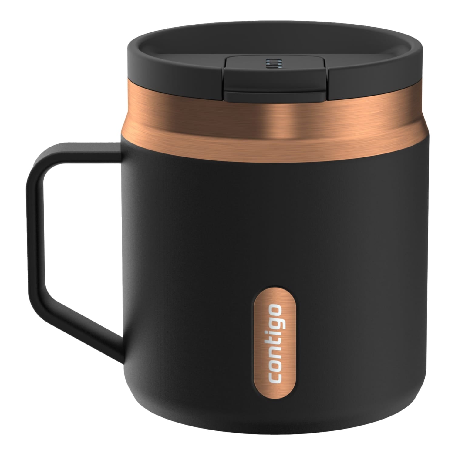 Contigo SnapSeal Leakproof Stainless Steel Reusable Travel Tumbler,Black/Bronze, 14 oz - W32P