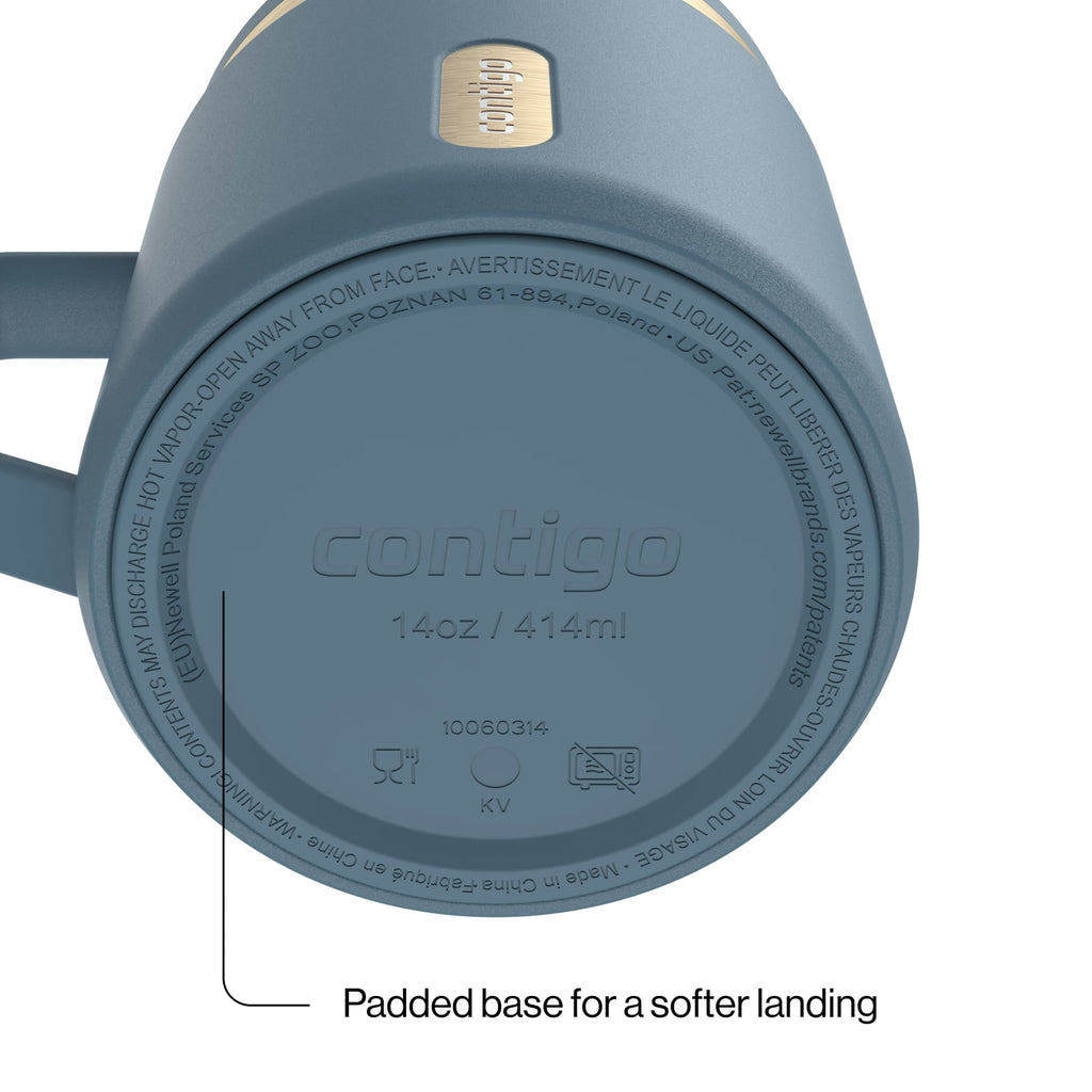 Contigo SnapSeal Leakproof Stainless Steel Reusable Travel Tumbler,Black/Bronze, 14 oz - W32P