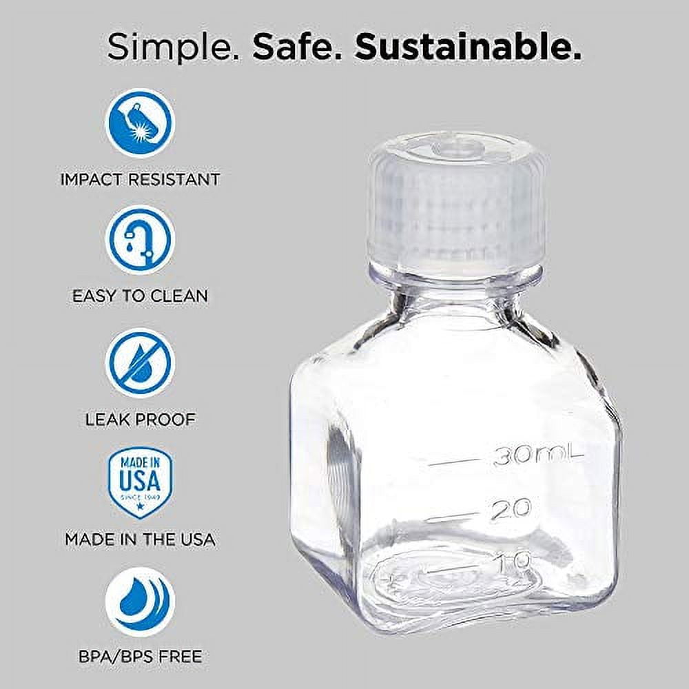 Nalgene Transparent Lexan Polycarbonate Square Storage Bottle - 8 oz. - Clear - W2M7