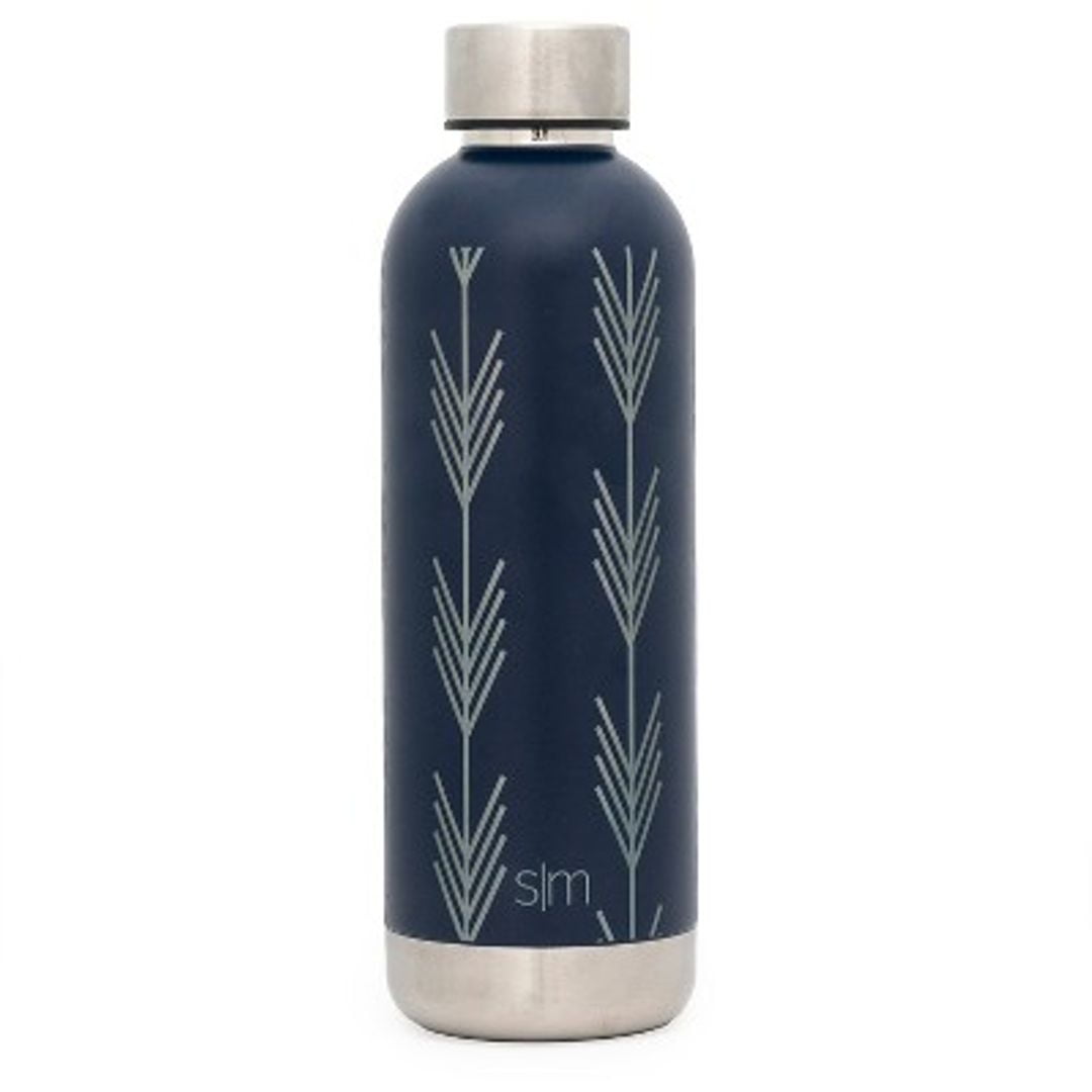 simple modern bolt arrows 17oz water bottle stainless steel deep ocean blue - W1BM