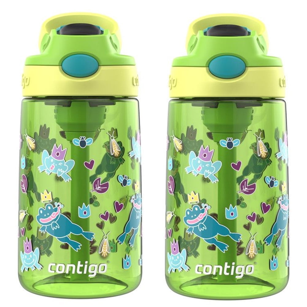 Contigo Kid's 14 oz. Aubrey Water Bottle 2-Pack - Bunnies/Frog - XYS2