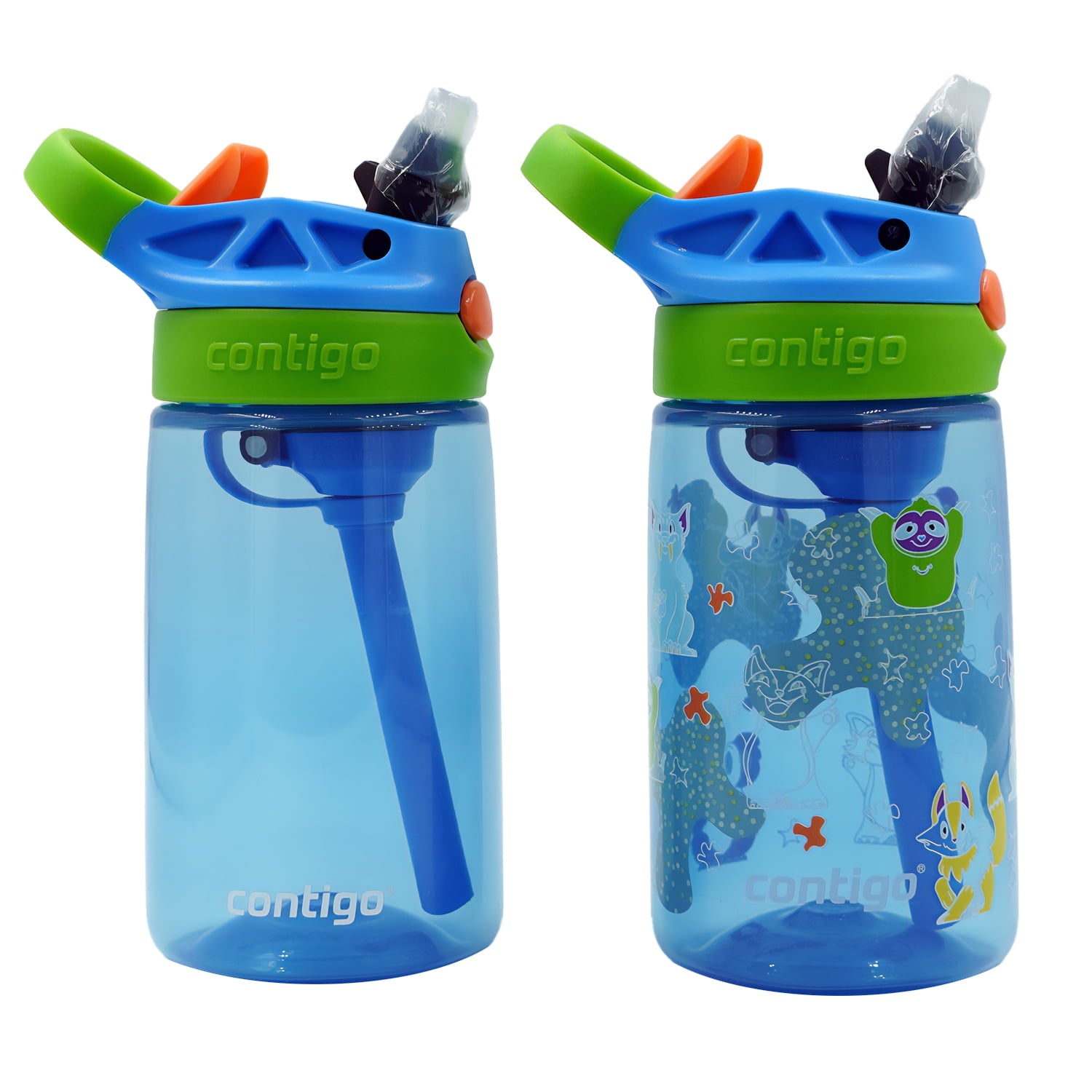 Contigo Kid's 14 oz. Aubrey Water Bottle 2-Pack - Bunnies/Frog - XYS2