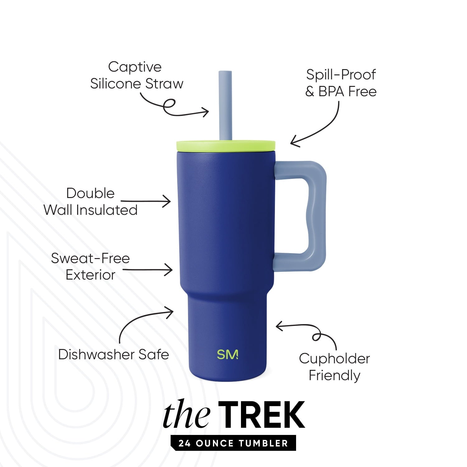 Simple Modern 24oz Trek Tumbler with handle and Silicone Straw Lid | Asteroid - YOQC