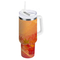 40 oz Insulated Stainless Steel Tumbler Double Wall Stainless Steel Tumbler with 2-Way Drinking Red Maple Leaves in Autumn - L6TF