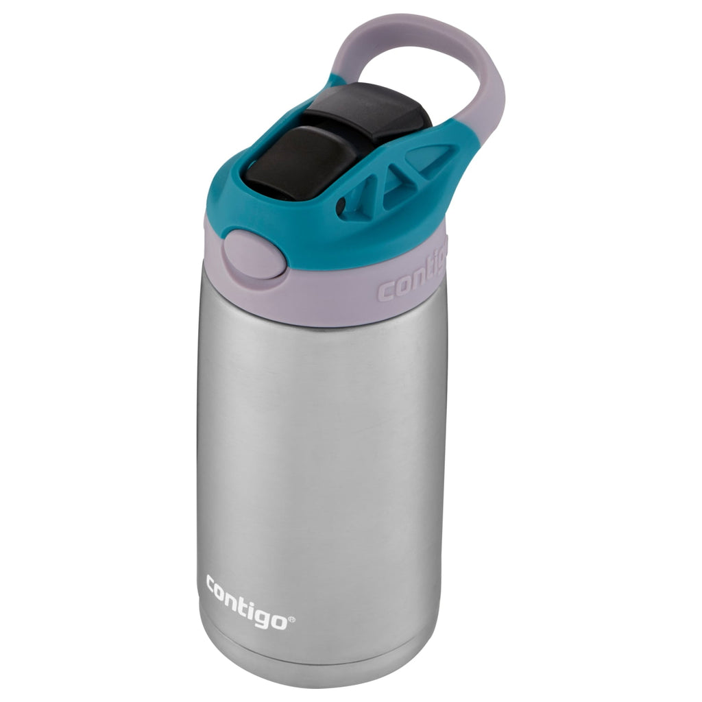 Contigo Kids Stainless Steel Water Bottle with Redesigned AUTOSPOUT Straw Lid Eggplant and Punch, 13 fl oz. - QG4V