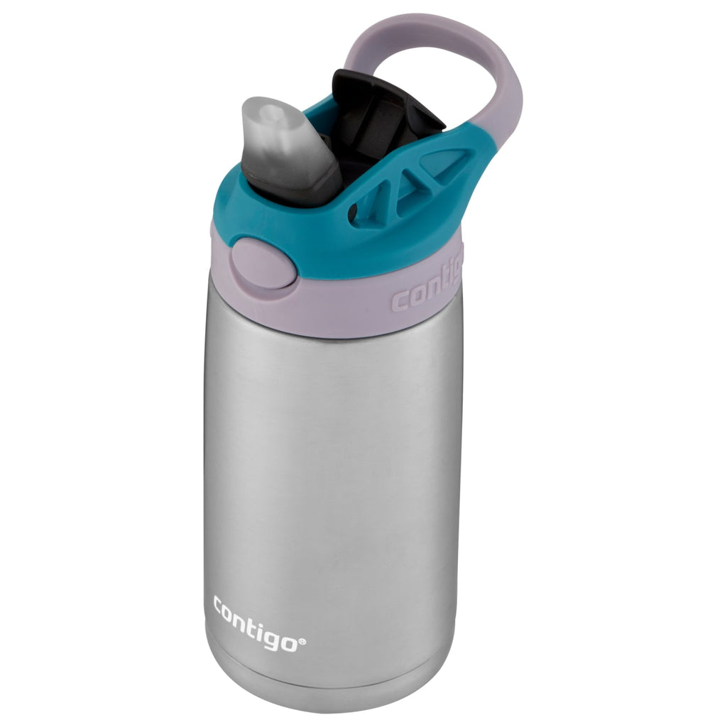 Contigo Kids Stainless Steel Water Bottle with Redesigned AUTOSPOUT Straw Lid Eggplant and Punch, 13 fl oz. - QG4V