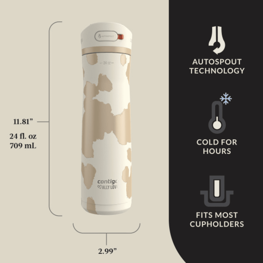 Contigo x Ally Love Ashland Chill 2.0 Stainless Steel Water Bottle with Autospout Lid, 24 oz, Oatmilk - 83CQ