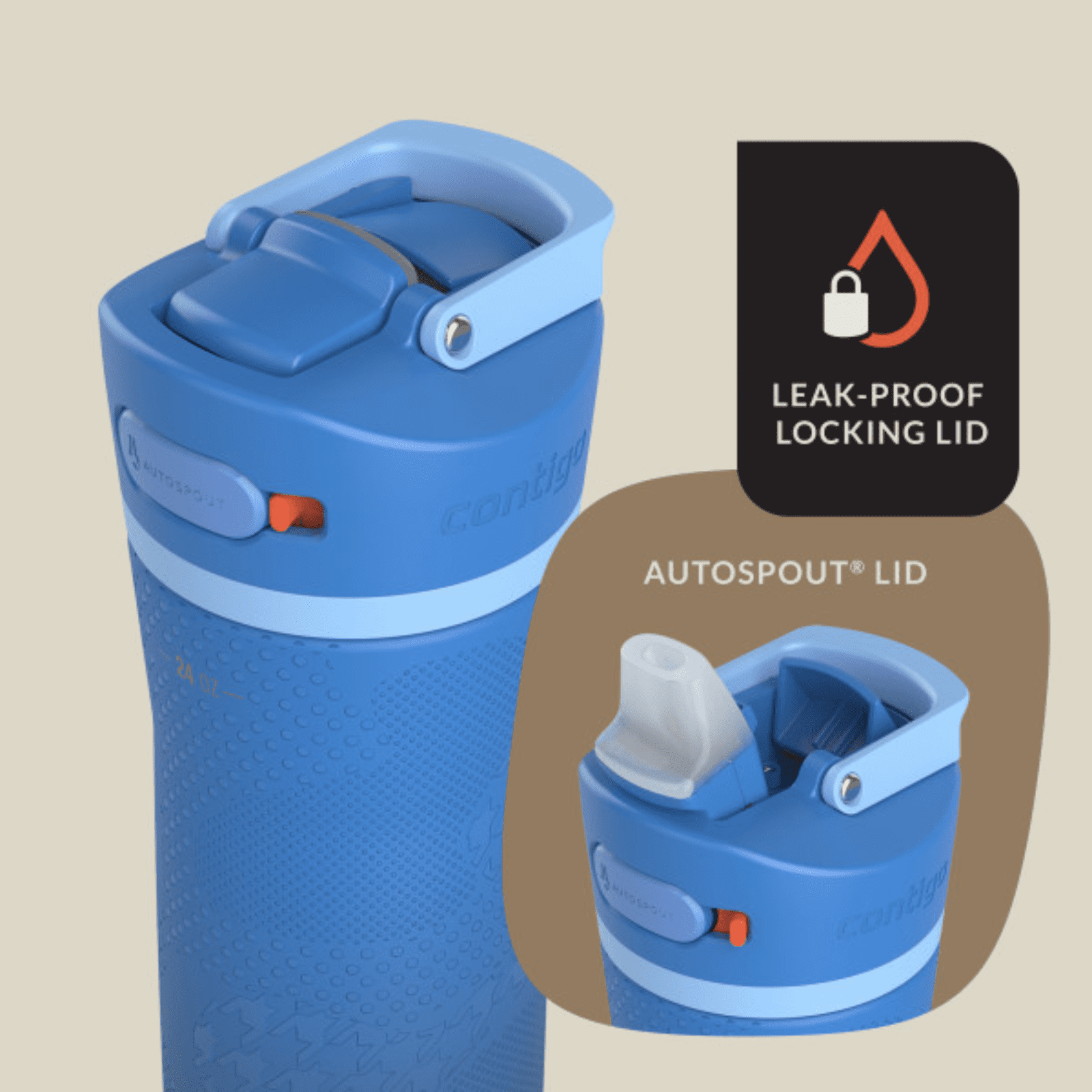 Contigo x Ally Love Ashland Chill 2.0 Stainless Steel Water Bottle with Autospout Lid, 24 oz, Oatmilk - 83CQ