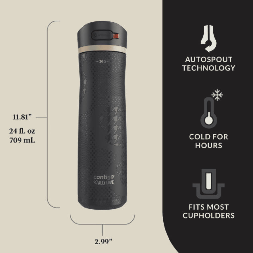 Contigo x Ally Love Ashland Chill 2.0 Stainless Steel Water Bottle with Autospout Lid, 24 oz, Oatmilk - 83CQ