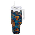 40 oz Insulated Stainless Steel Tumbler Double Wall Stainless Steel Tumbler with 2-Way Drinking Intricate Geometric Shapes - VB5O