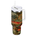 40 oz Insulated Stainless Steel Tumbler Double Wall Stainless Steel Tumbler with 2-Way Drinking Red Mushrooms - 4PW6