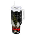 40 oz Insulated Stainless Steel Tumbler Double Wall Stainless Steel Tumbler with 2-Way Drinking Red Truck with Christmas Tree - D5ZO