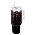 40 oz Insulated Stainless Steel Tumbler Double Wall Stainless Steel Tumbler with 2-Way Drinking Rose Gold Glitter - ATO6