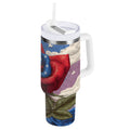 40 oz Insulated Stainless Steel Tumbler Double Wall Stainless Steel Tumbler with 2-Way Drinking Roses and Clouds - AUEJ