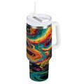 40 oz Insulated Stainless Steel Tumbler Double Wall Stainless Steel Tumbler with 2-Way Drinking Swirling Galaxy - 7URE