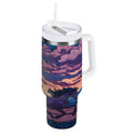 40 oz Insulated Stainless Steel Tumbler Double Wall Stainless Steel Tumbler with 2-Way Drinking Wild Horses Running - 37CD