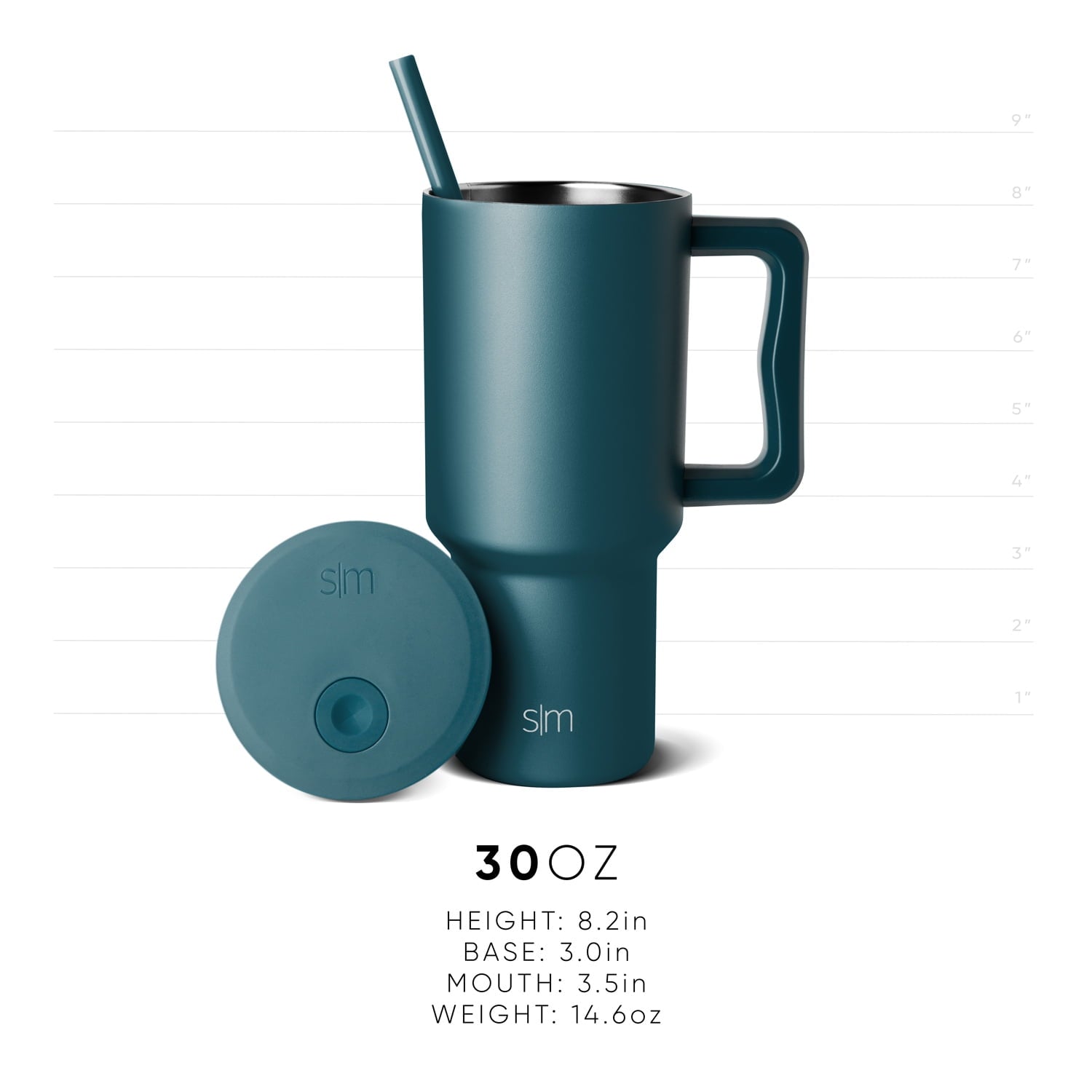 Simple Modern 30 fl oz Insulated Stainless Steel Trek Tumbler with Straw Lid | Seaglass Sage and Cream Checkmate - ON24