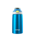 Kids Water Bottle with Straw 13 oz Autospout, Easy Clean Lid, Pop Up Spill Proof Valve, Durable BPA Free Plastic, for School Sports Travel, Blue - ALS7