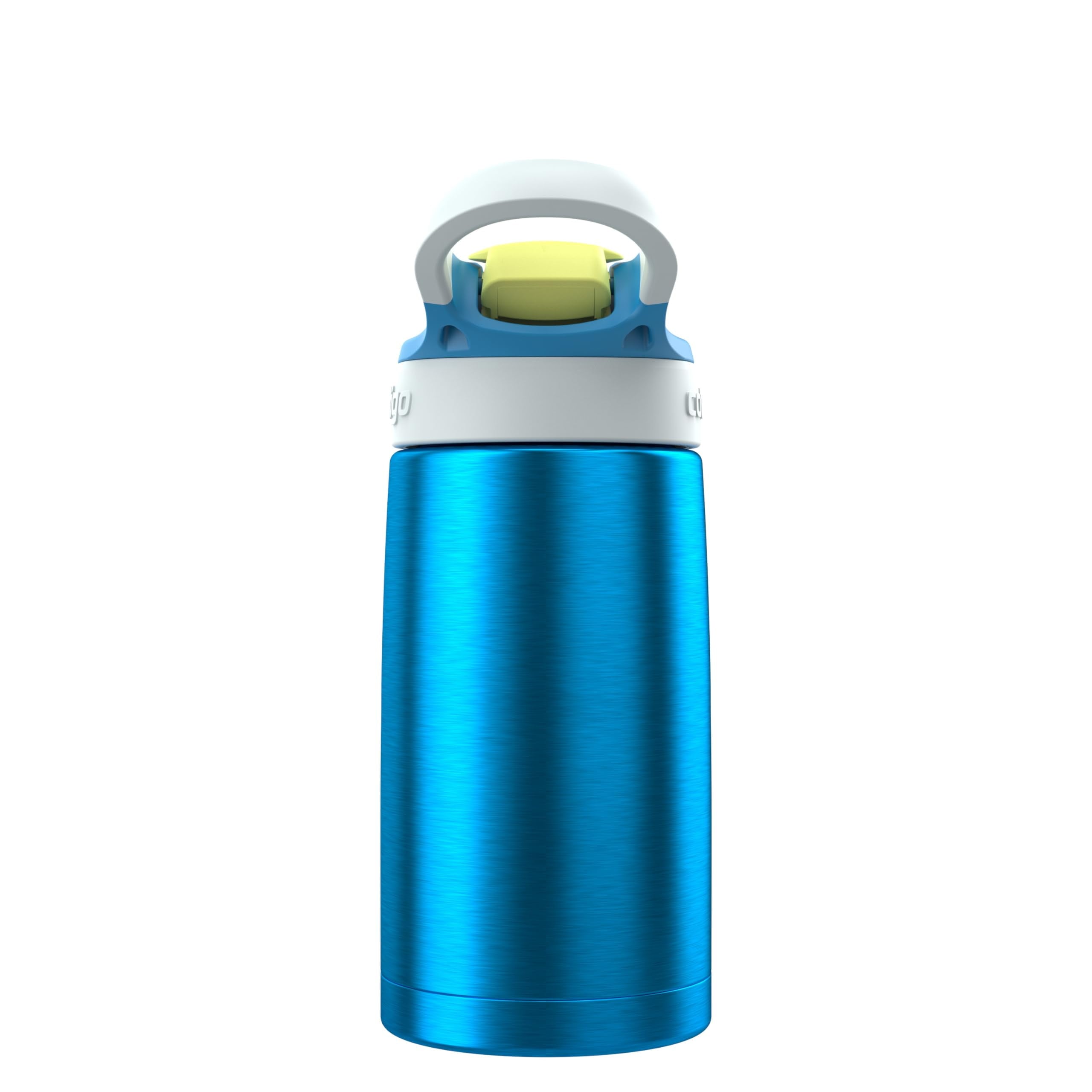 Kids Water Bottle with Straw 13 oz Autospout, Easy Clean Lid, Pop Up Spill Proof Valve, Durable BPA Free Plastic, for School Sports Travel, Blue - ALS7