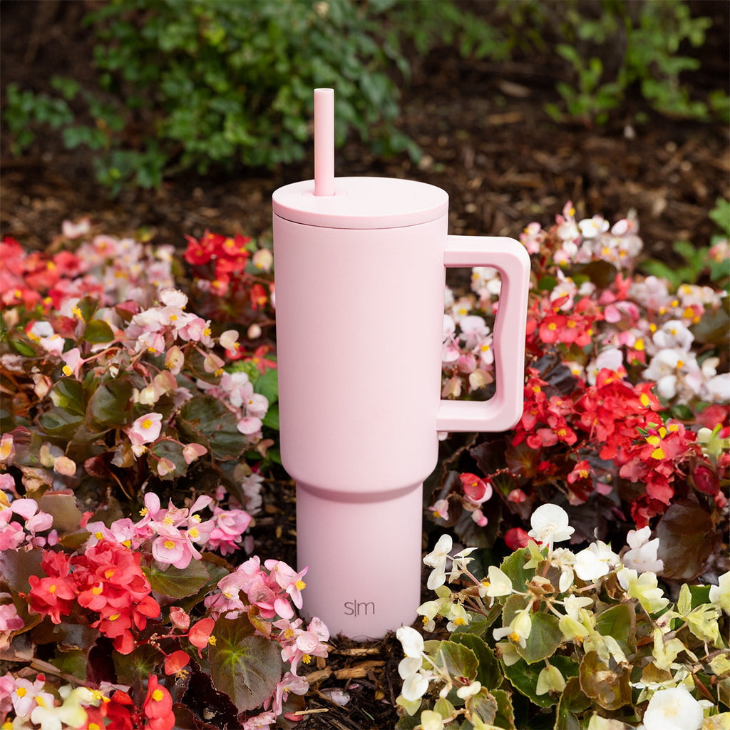 Simple Modern 40 fl oz Insulated Stainless Steel Trek Tumbler with Straw Lid | Blush - D91S