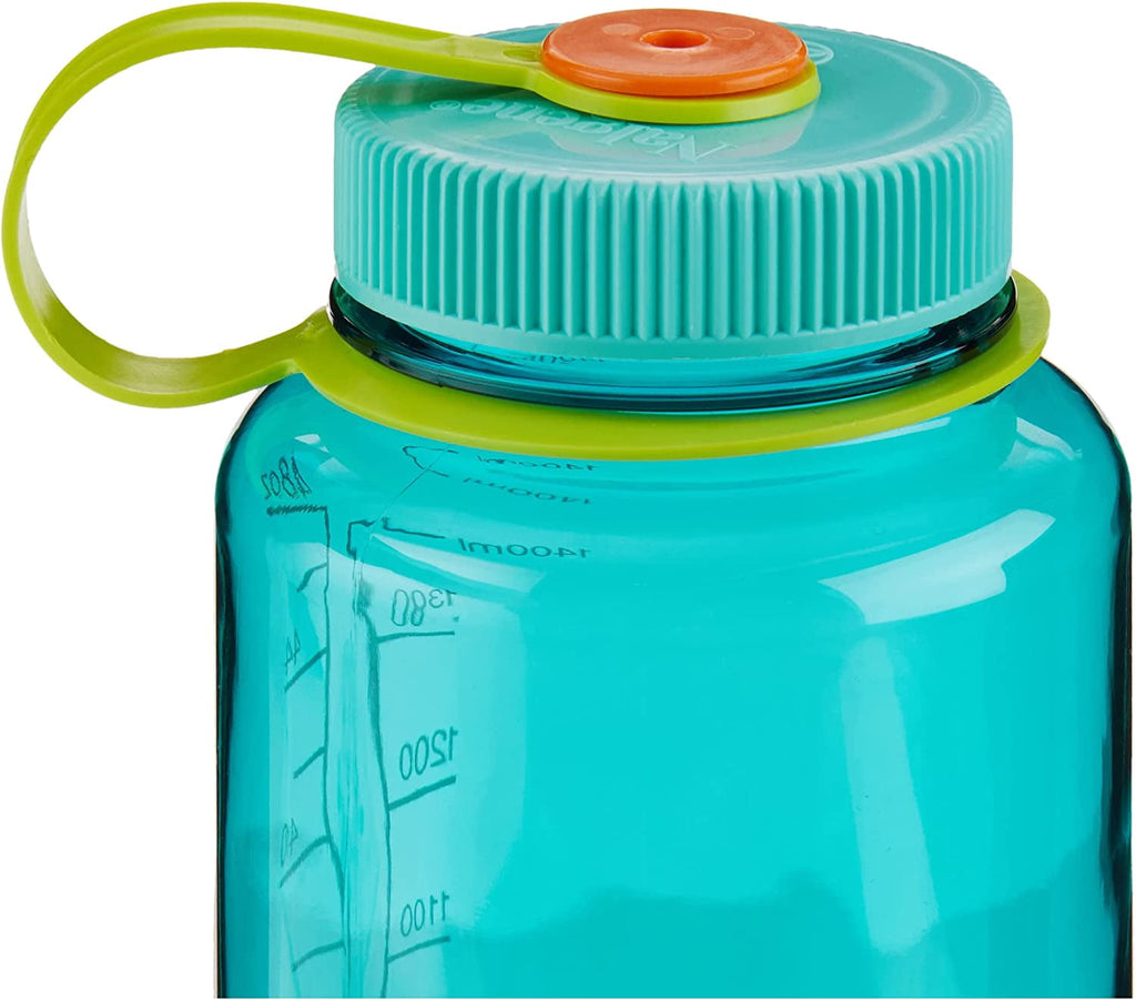 Nalgene Sustain Tritan BPA-Free Water Made with Material Derived from 50% Plastic Waste (using ISCC certified mass balance), 48 OZ, Wide Mouth, Cerulean - OZWU