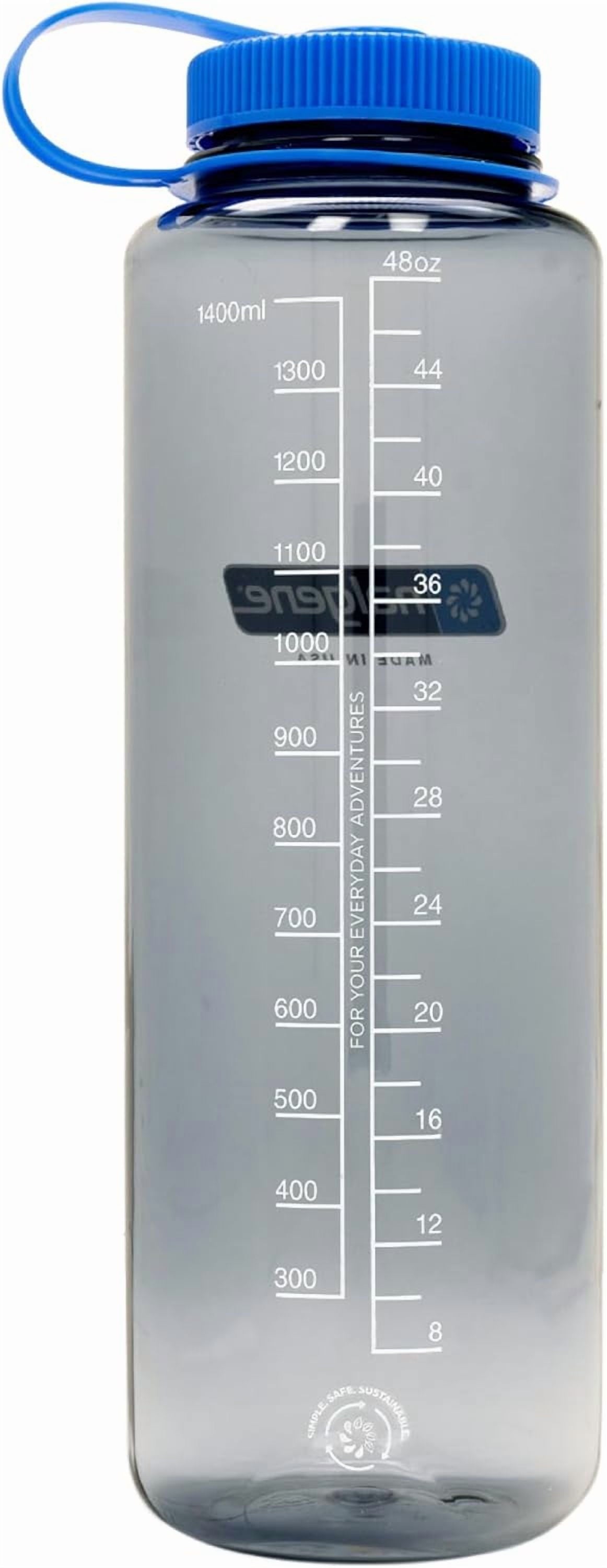 Nalgene Sustain Tritan BPA-Free Water Made with Material Derived from 50% Plastic Waste (using ISCC certified mass balance), 48 OZ, Wide Mouth, Cerulean - OZWU