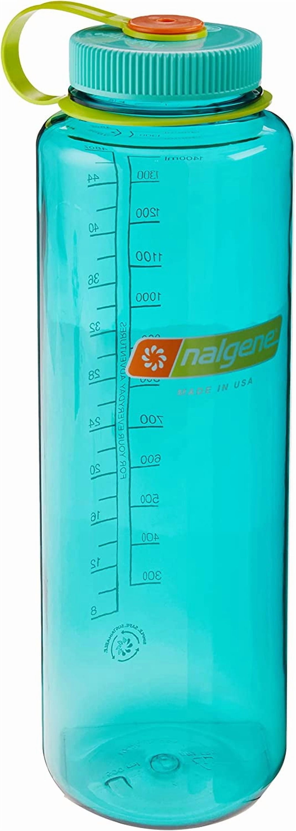Nalgene Sustain Tritan BPA-Free Water Made with Material Derived from 50% Plastic Waste (using ISCC certified mass balance), 48 OZ, Wide Mouth, Cerulean - OZWU