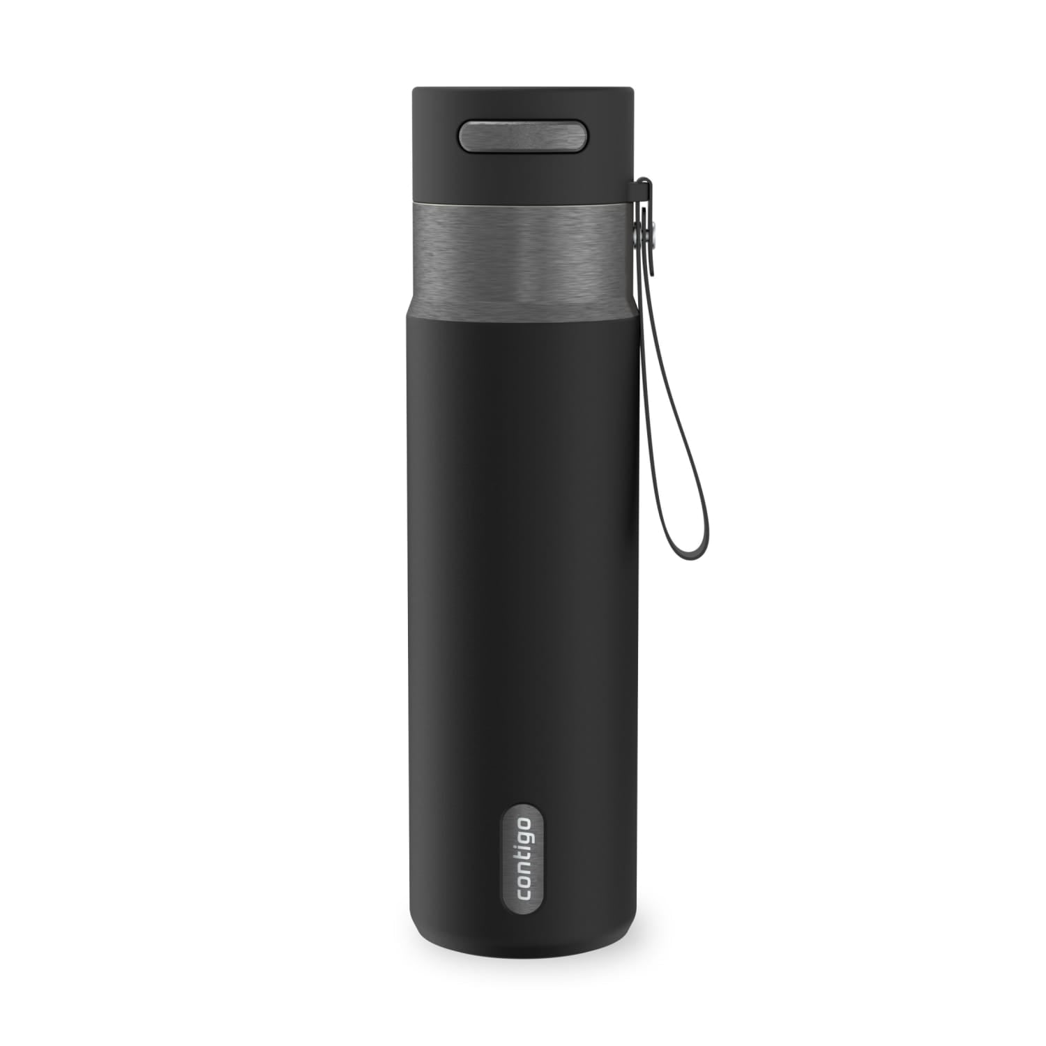 Contigo AutoSeal Leakproof Stainless Steel Reusable Water Bottle Tumbler with Carrying Strap, Cream/Champagne, 24 oz - 5WM2