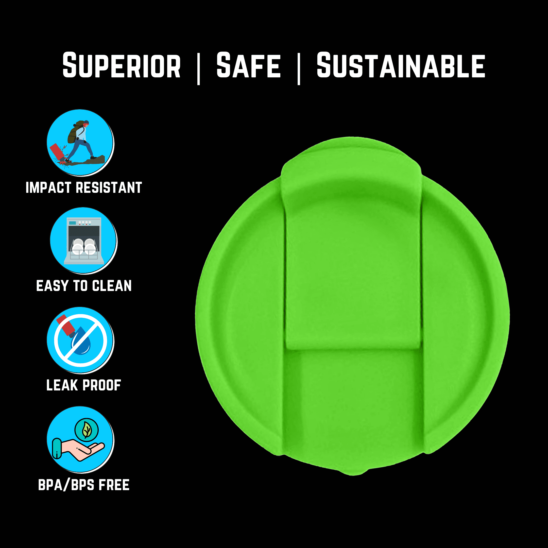 NuRich Hydro Wide Mouth Flip and Sip Replacement Coffee Lid or Cap Accessories Compatible with Hydroflask, Nalgene, and Many More Top Water Bottle Brands Sizes 12 16 18 20 32 40 64 Ounce - QQME