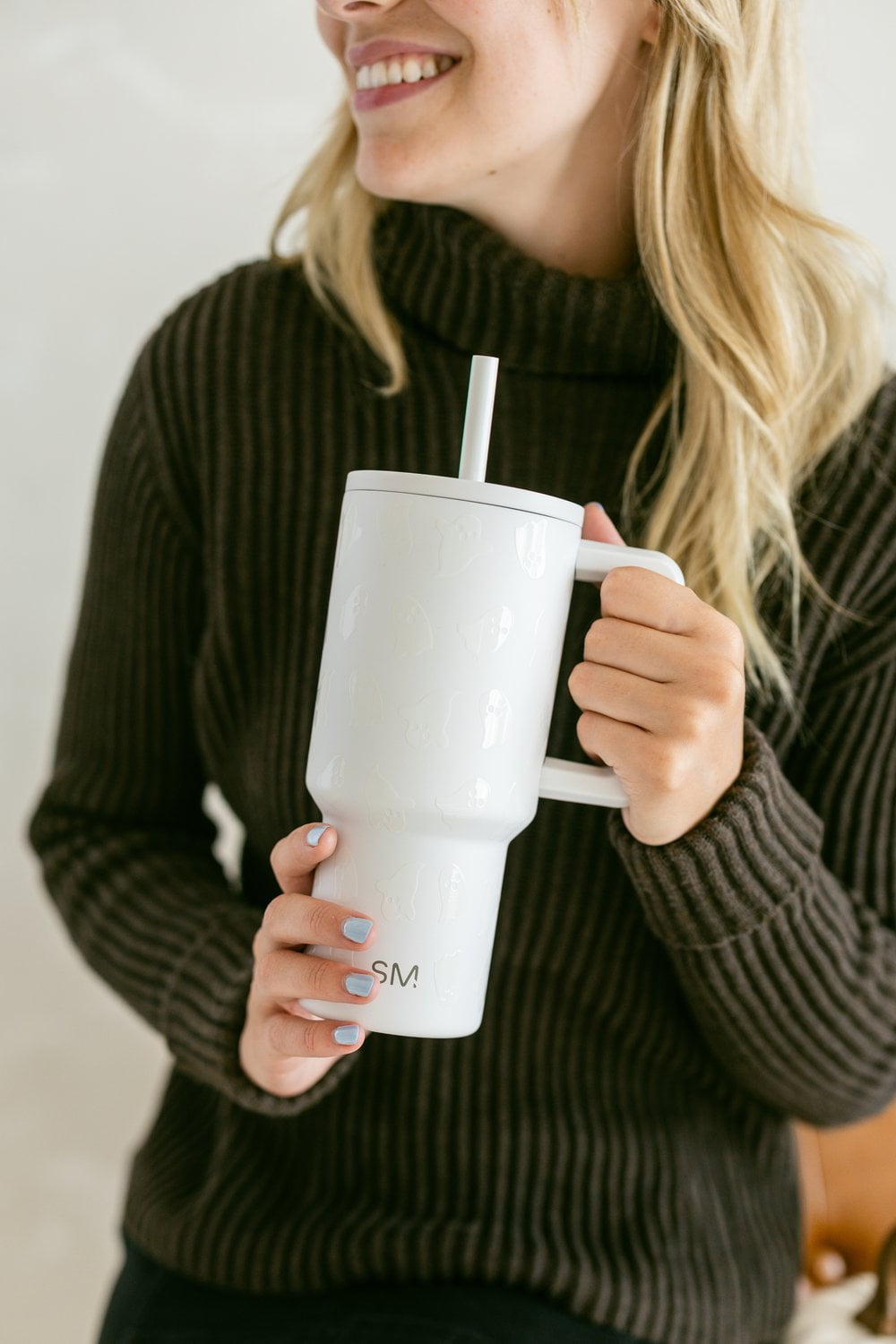 Simple Modern 30 fl oz Insulated Stainless Steel Trek Tumbler with Straw Lid | Seaglass Sage and Cream Checkmate - ON24