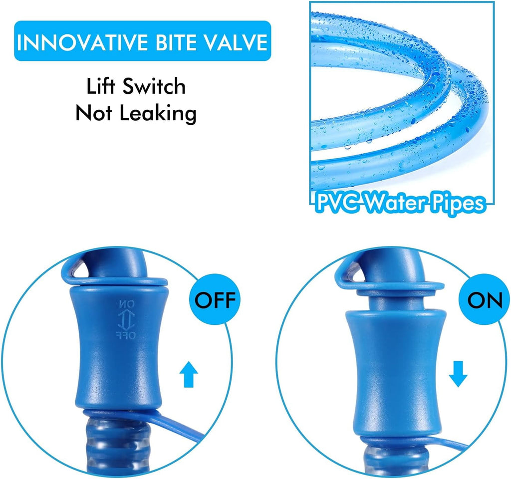 TAGVO Hydration Bladder 2 Liter BPA Free 70oz + Cleaning Brushes Kit, Leakproof Water Bladder Travel Reservoir Hydration Bag, Easy Cleaning by 3 Brushes and Air Drying by Collapsible Frame - I4UQ
