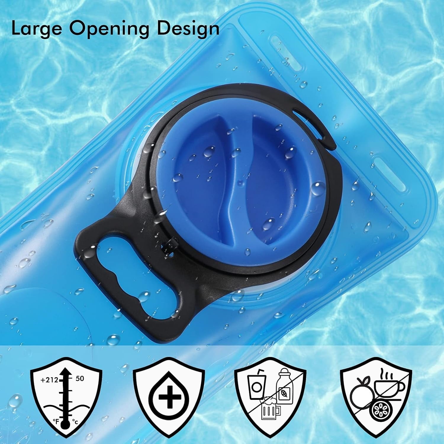 TAGVO Hydration Bladder 2 Liter BPA Free 70oz + Cleaning Brushes Kit, Leakproof Water Bladder Travel Reservoir Hydration Bag, Easy Cleaning by 3 Brushes and Air Drying by Collapsible Frame - I4UQ