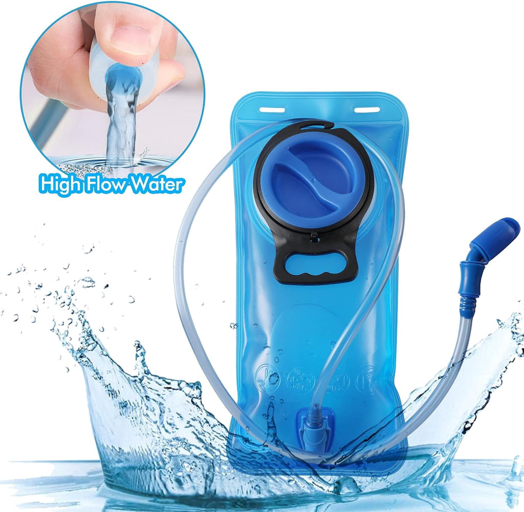 TAGVO Hydration Bladder 2 Liter BPA Free 70oz + Cleaning Brushes Kit, Leakproof Water Bladder Travel Reservoir Hydration Bag, Easy Cleaning by 3 Brushes and Air Drying by Collapsible Frame - I4UQ