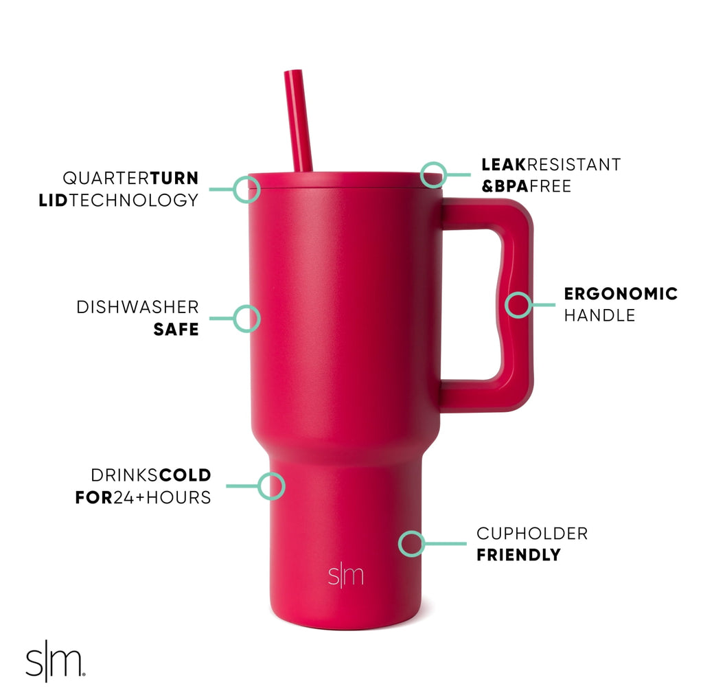 Simple Modern 30 fl oz Insulated Stainless Steel Trek Tumbler with Straw Lid | Seaglass Sage and Cream Checkmate - ON24
