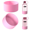 Linkidea 2 Pack Water Bottle Boot Compatible with Nalgene Sustain Wide Mouth 32oz/48oz, Narrow Mouth 32oz, Silicone Anti-Slip Bottle Bottom Bumper Protector (Light Pink) - 0ZI3