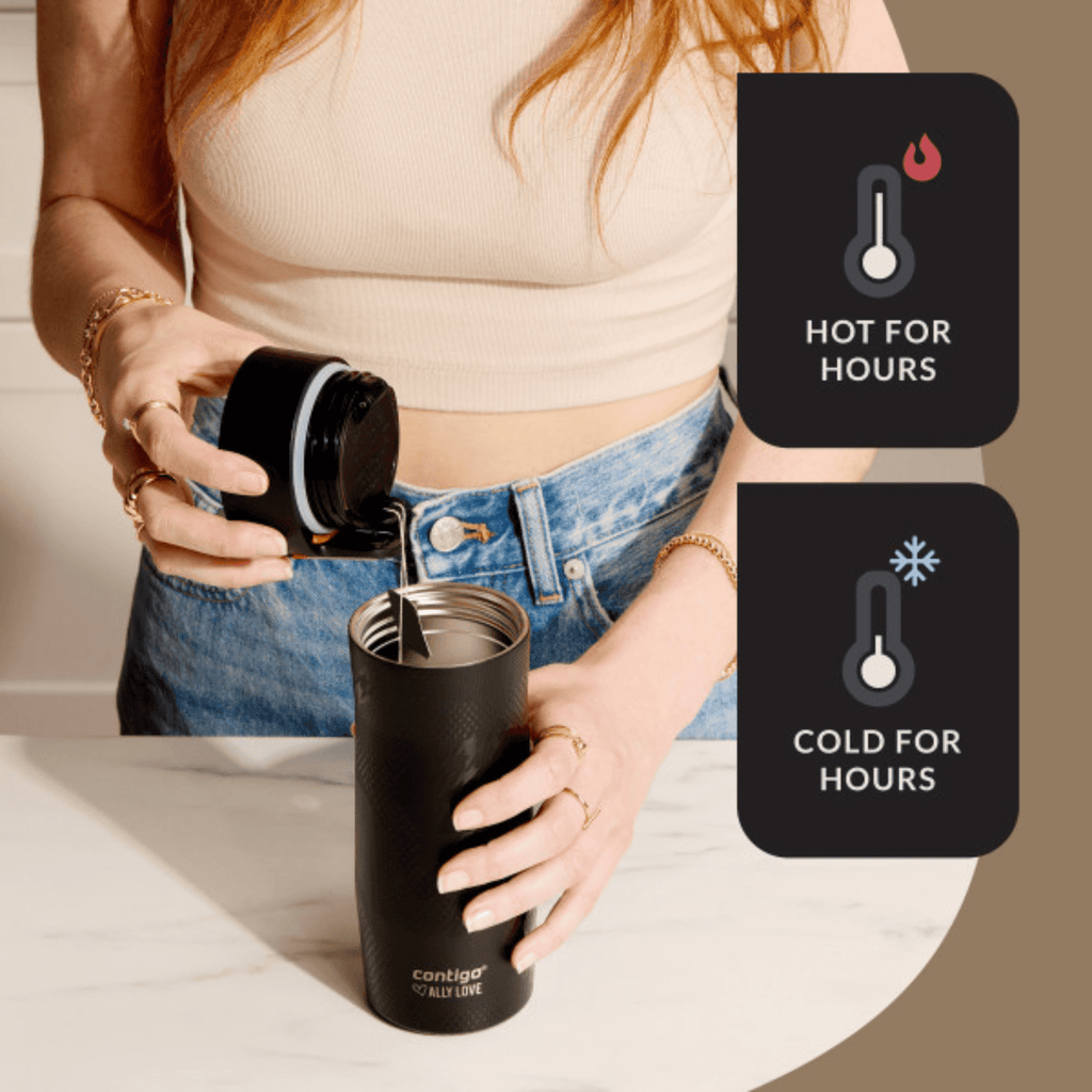 Contigo x Ally Love Autoseal West Loop Vacuum-Insulated Stainless Steel Travel Mug with Easy-Clean Lid, 16 oz, Stellar Jay - HHS3