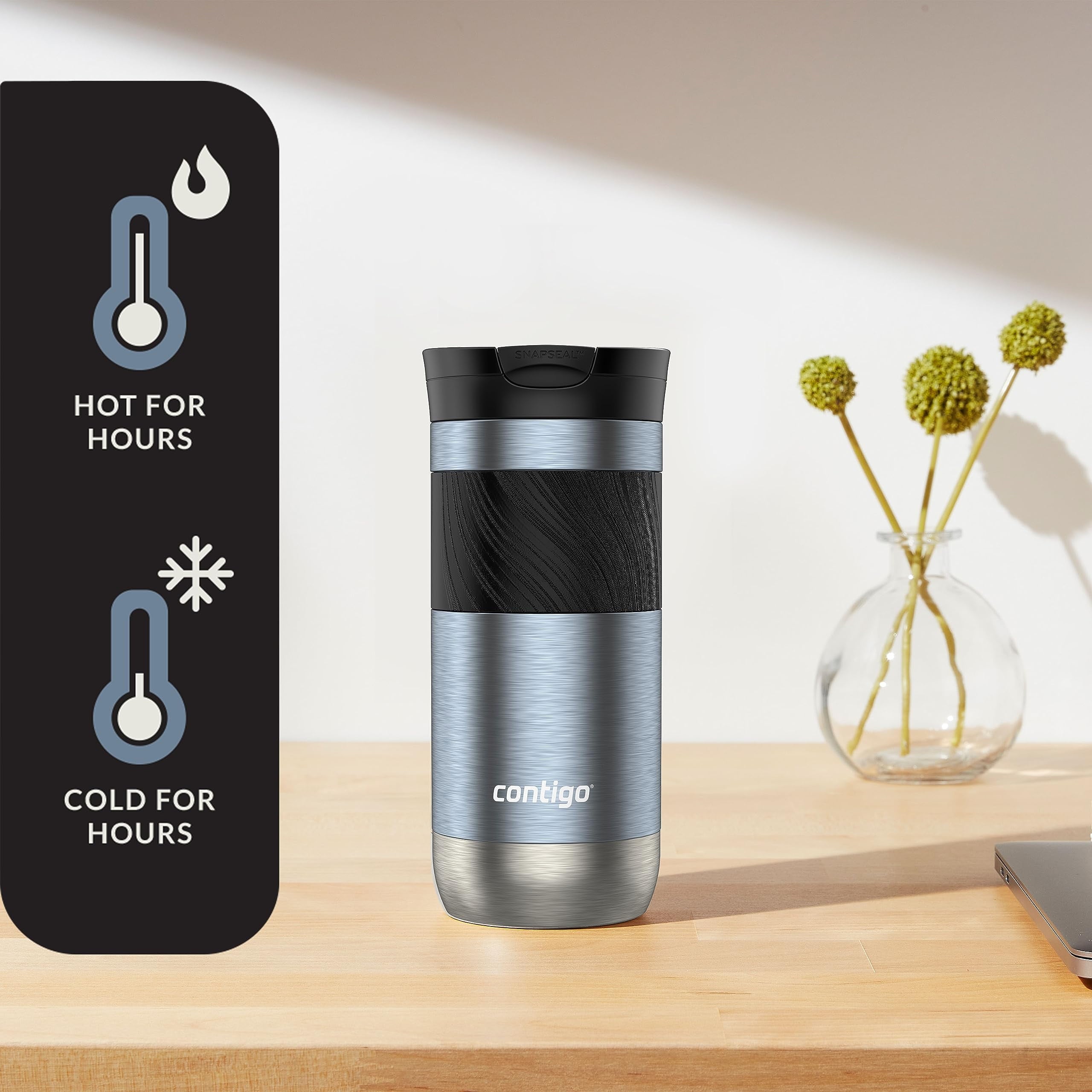 Contigo Byron 2.0 Stainless Steel Travel Mug with SNAPSEAL Lid and Grip, 16oz. - KF8J
