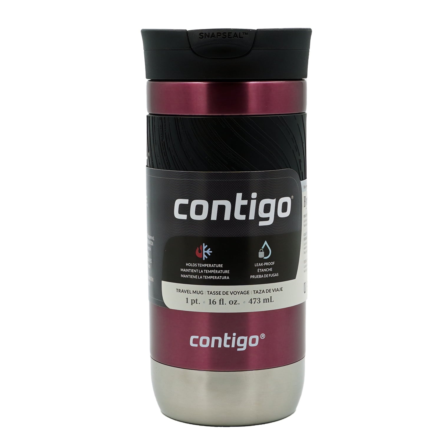 Contigo Byron 2.0 Stainless Steel Travel Mug with SNAPSEAL Lid and Grip, 16oz. - KF8J
