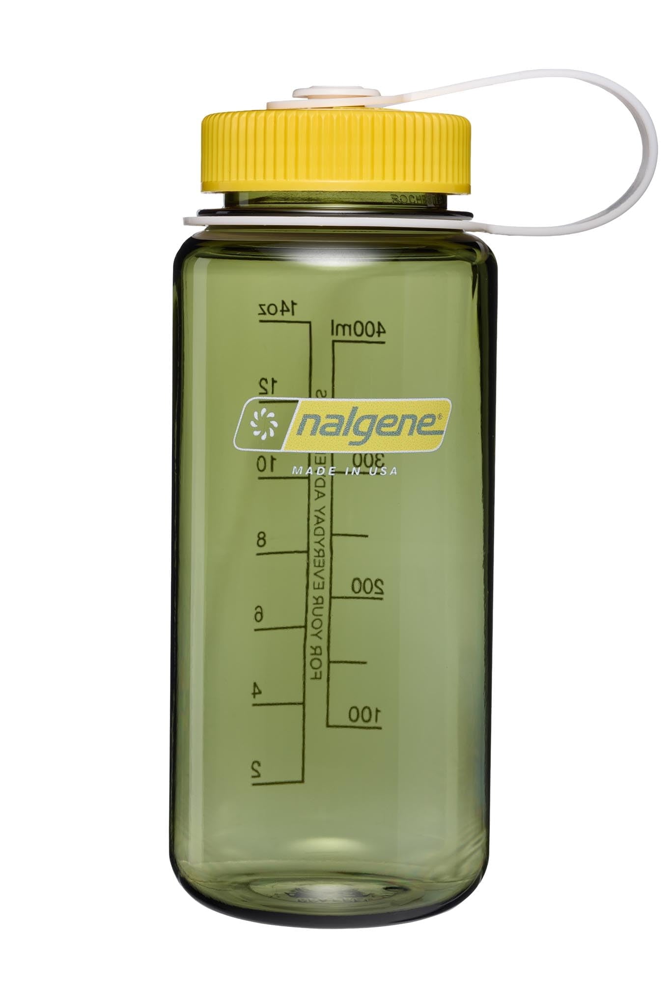 Nalgene 16oz Wide Mouth Water Bottle BPA-Free USA Made, Oil Green + Freesia - RFYA