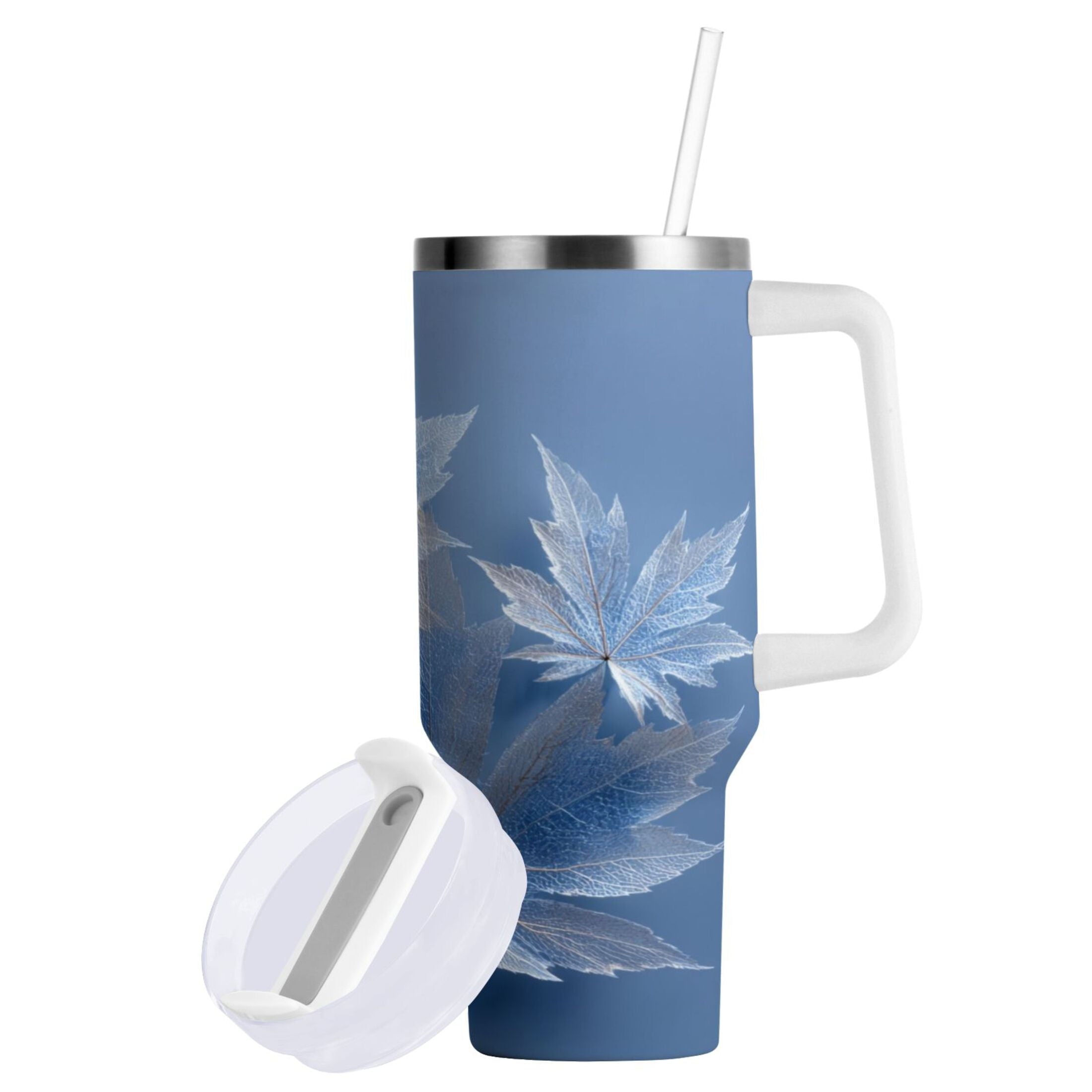30 oz Insulated Stainless Steel Tumbler Double Wall Stainless Steel Tumbler with 2-Way Drinking Glass Mapleleaves - 94AZ