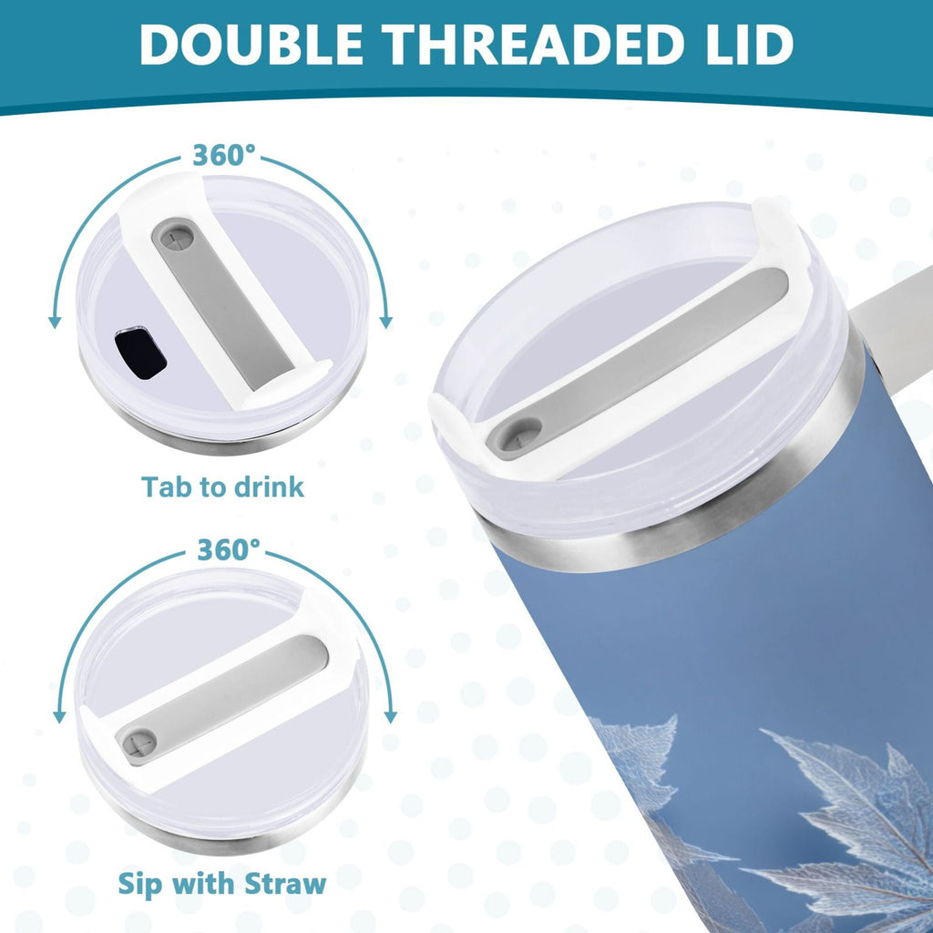 30 oz Insulated Stainless Steel Tumbler Double Wall Stainless Steel Tumbler with 2-Way Drinking Glass Mapleleaves - 94AZ