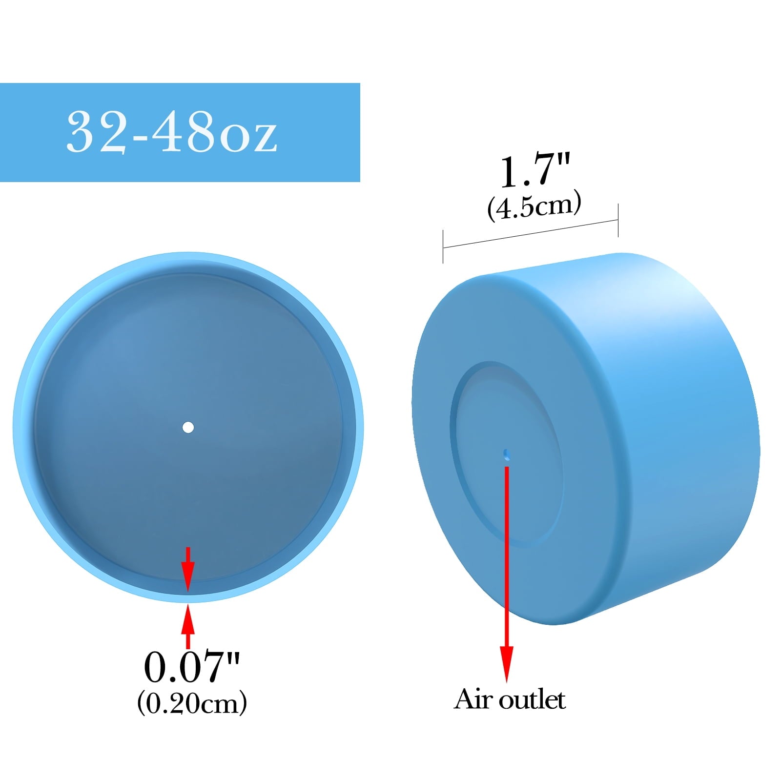 Linkidea 2 Pack Water Bottle Boot Compatible with Nalgene Sustain Wide Mouth 32oz/48oz, Narrow Mouth 32oz, Silicone Anti-Slip Bottle Bottom Bumper Protector (Blue) - I8MJ