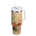 30 oz Insulated Stainless Steel Tumbler Double Wall Stainless Steel Tumbler with 2-Way Drinking Beautiful Floral Bouquet - CF2O