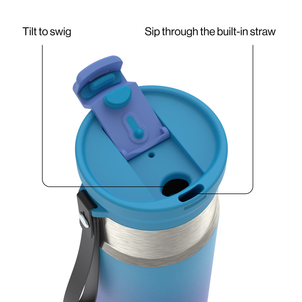 Contigo DualSip 16 oz Compact Leakproof Insulated Water Bottle with 2-Way Lid - XZVD
