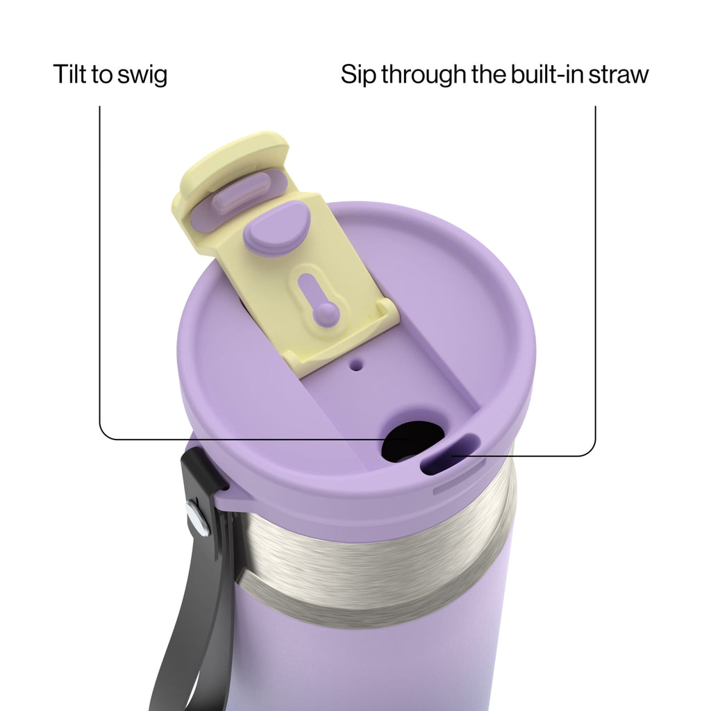 Contigo DualSip 16 oz Compact Leakproof Insulated Water Bottle with 2-Way Lid - XZVD