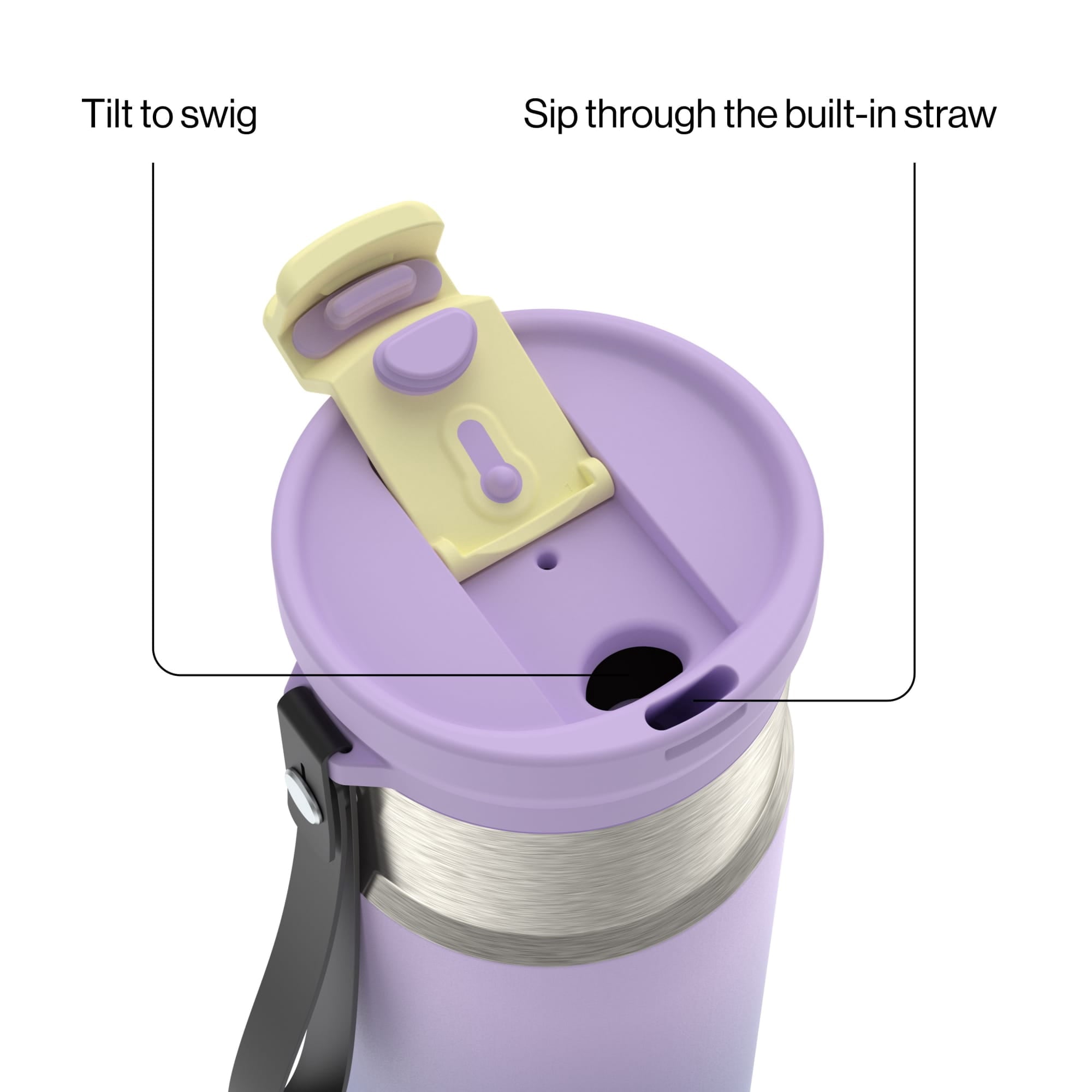 Contigo DualSip 16 oz Compact Leakproof Insulated Water Bottle with 2-Way Lid - XZVD