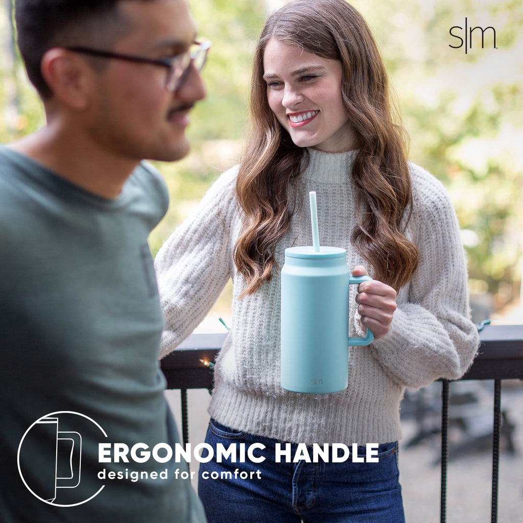 Simple Modern 50 fl oz Insulated Stainless Steel Trek Tumbler with Straw Lid | Midnight Black - WQTV
