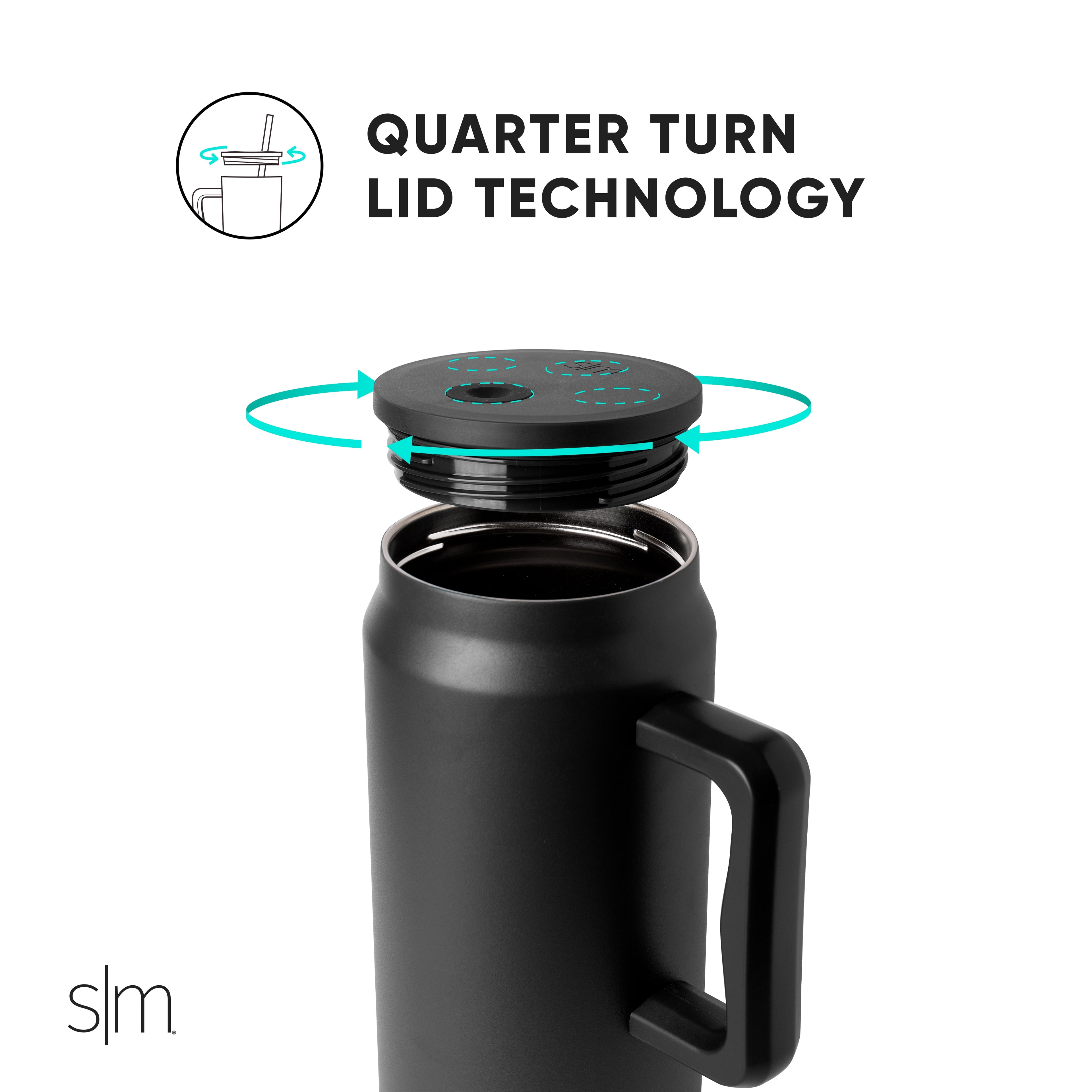 Simple Modern 50 fl oz Insulated Stainless Steel Trek Tumbler with Straw Lid | Midnight Black - WQTV