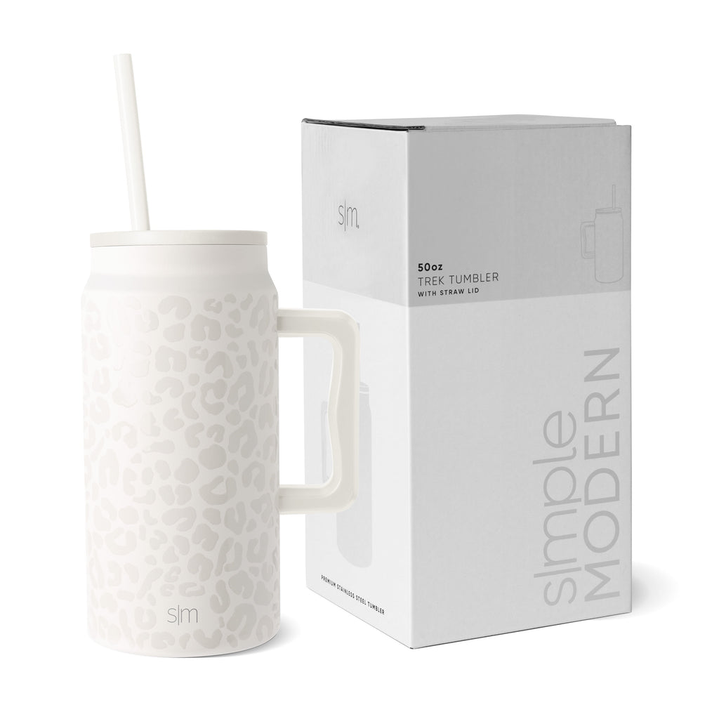 Simple Modern 50 fl oz Insulated Stainless Steel Trek Tumbler with Straw Lid | Midnight Black - WQTV